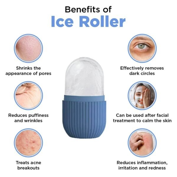 Facial Ice Roller Massager for Puffiness, Wrinkles & Skin Tightening - Image 3